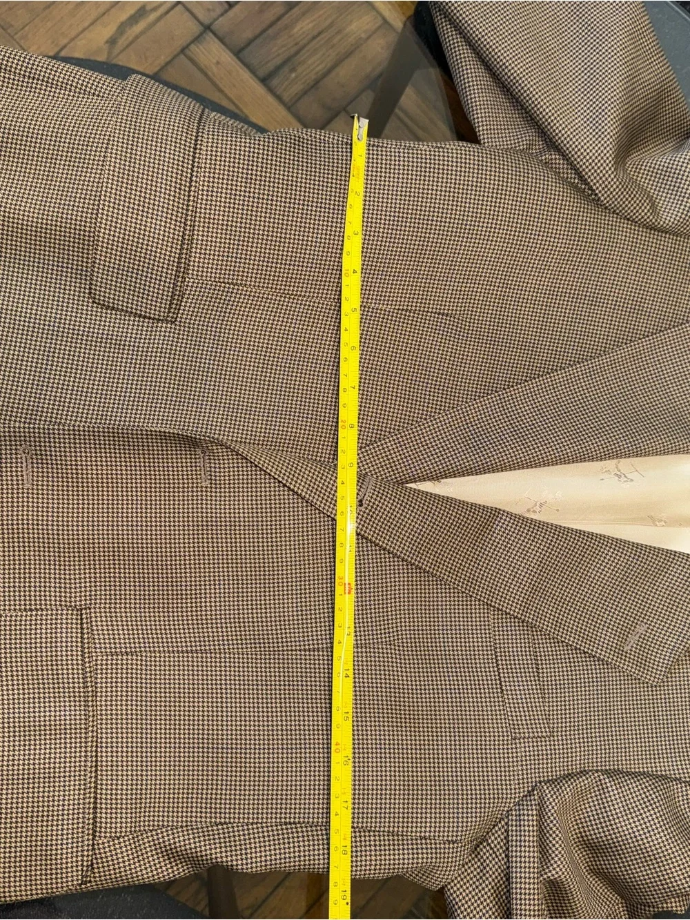 Old School Bespoke db Blazer Jacket Brown Micro-Check Carousel Lining